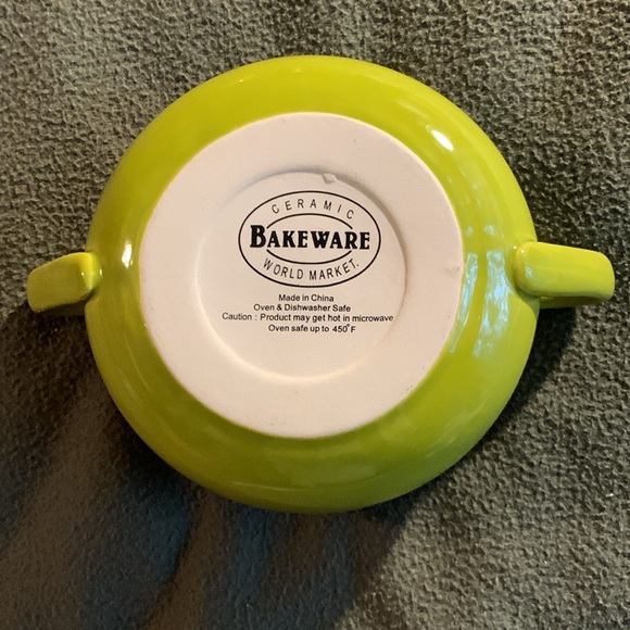 World Market ceramic bakeware.  Set of 3.  Green and blue. Approx 7.5” x 2.25” - Picture 7 of 9